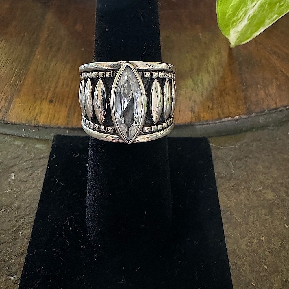Silpada - RARE Sterling Silver Marguis CZ Ring - Picture 3 of 14